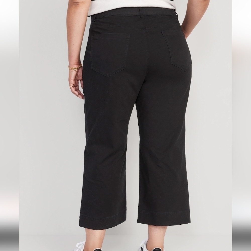 22 • Old Navy •High-Waisted Wide-Leg Cropped Chino Pants 813 - Picture 2 of 4